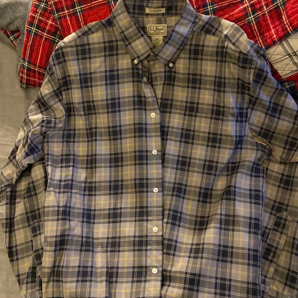 Ll bean US army tartan edition long sleeve plaid